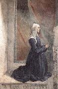 GHIRLANDAIO, Domenico Portrait of the Donor Nera Corsi Sassetti oil